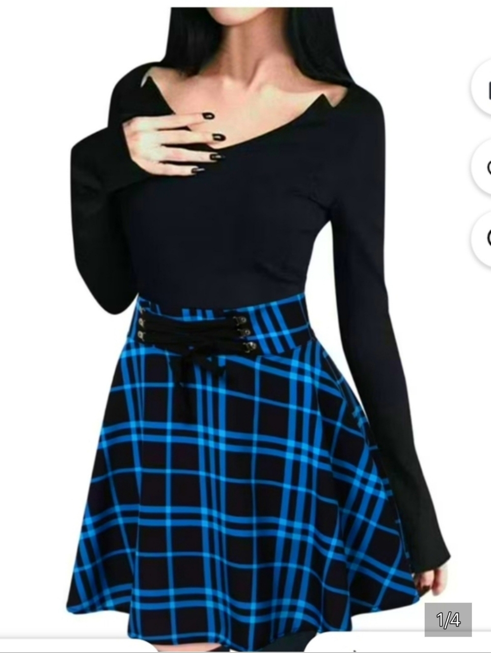 MIXUE High Waisted Tartan Plaid Mini Skirt